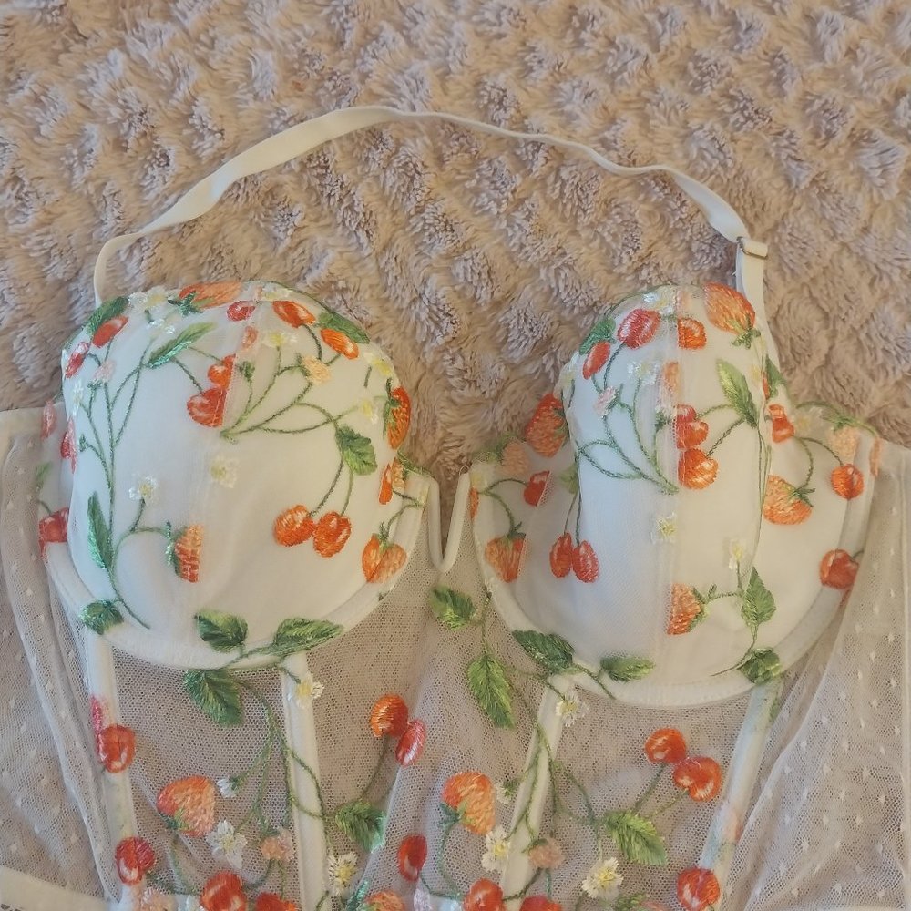 Victorias secret bustier strawberry
